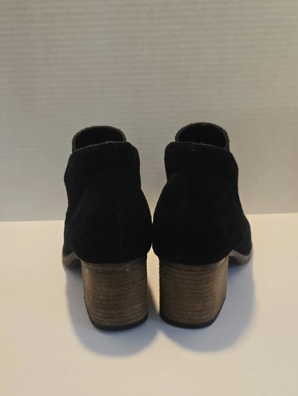 Dressy BearPaw Black Suede Slip-On Ankle Boots With Block Heal